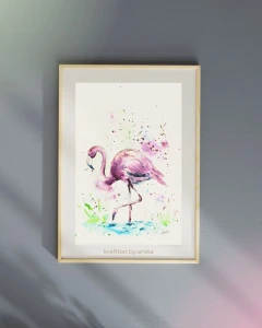 Flamingo Art Seele Anika graueWand